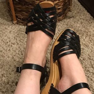 Swedish Hasbeens Toffel Peep-Toe Clogs